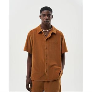 New Filling pieces Resort shirt velvet caramel